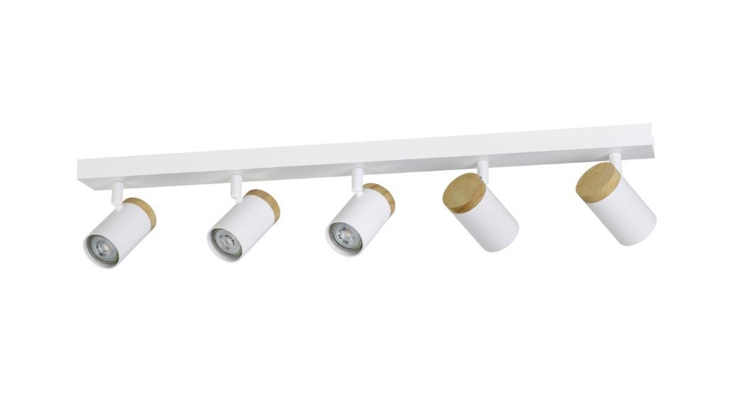 Eglo Cartagena 5 Light Spotlight - White/Wood