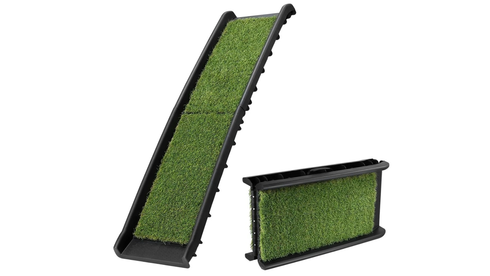 PetScene Foldable Dog Ramp Stairs with Artificial Grass