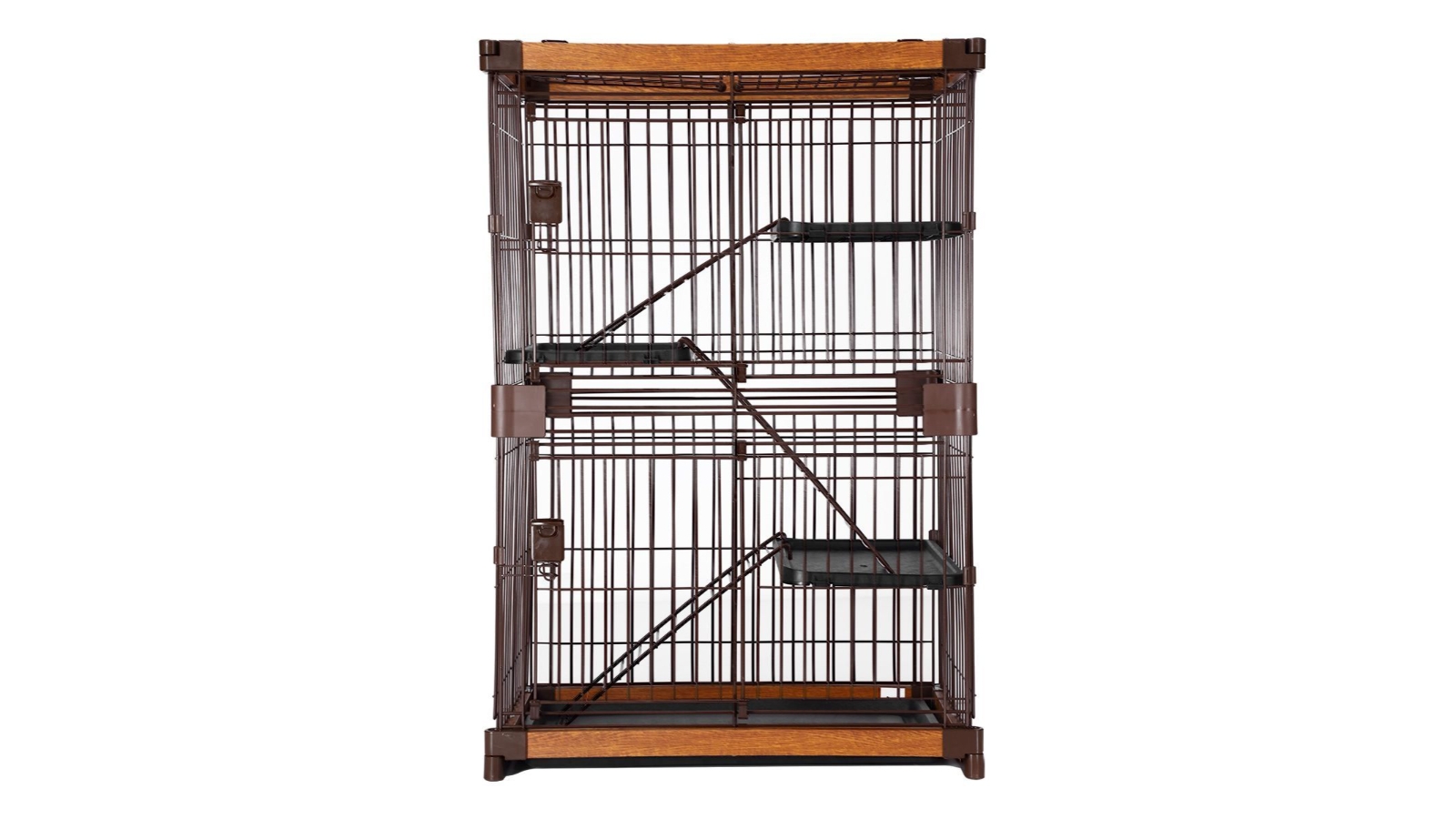 Petscene 3 Tier Wired Cat Pet Cage with WPC Frame - Large