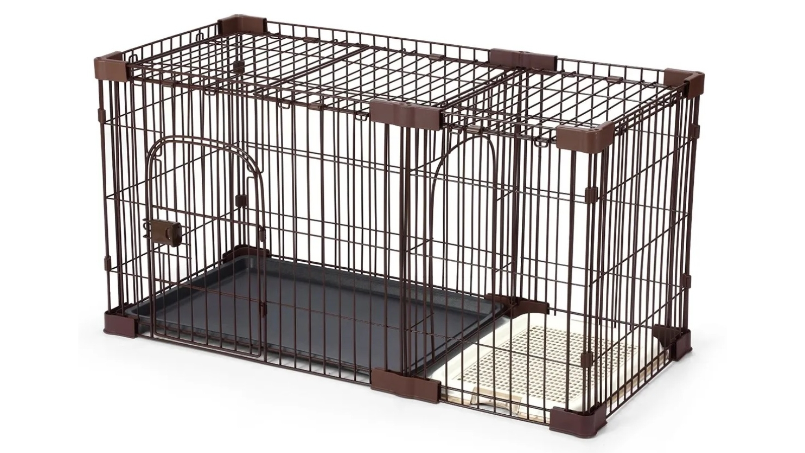 PetScene Pet Wired Crate House with Toilet Tray - Large