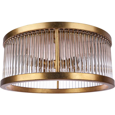 Cafe Lighting & Living Francine Flush Mount Ch&elier - Antique Gold