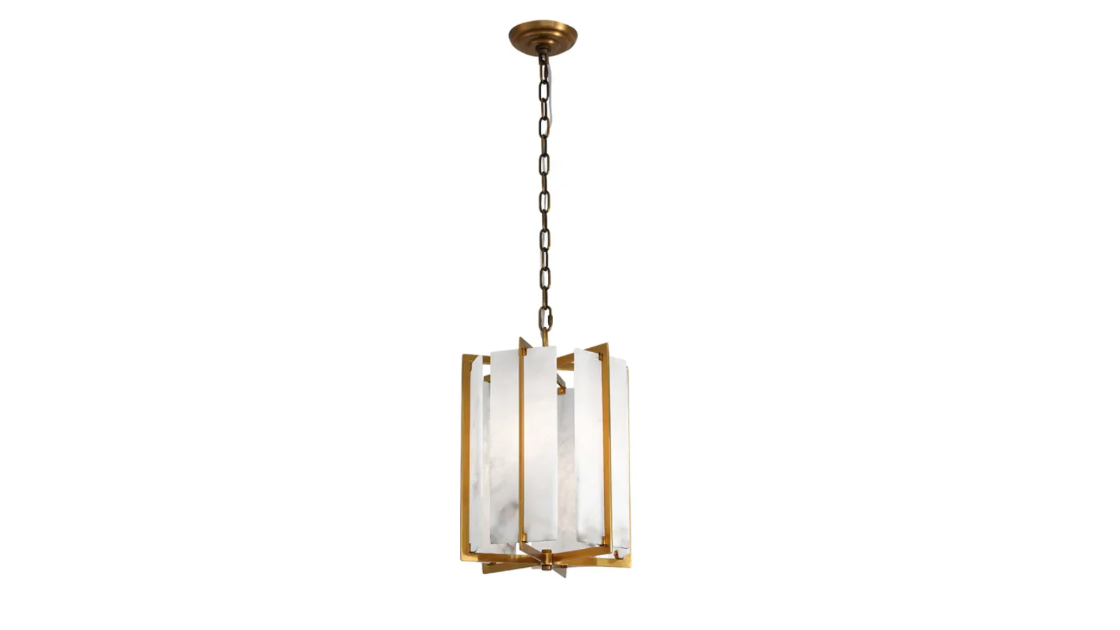 Cafe Lighting & Living Palermo Alabaster Pendant - Antique Brass