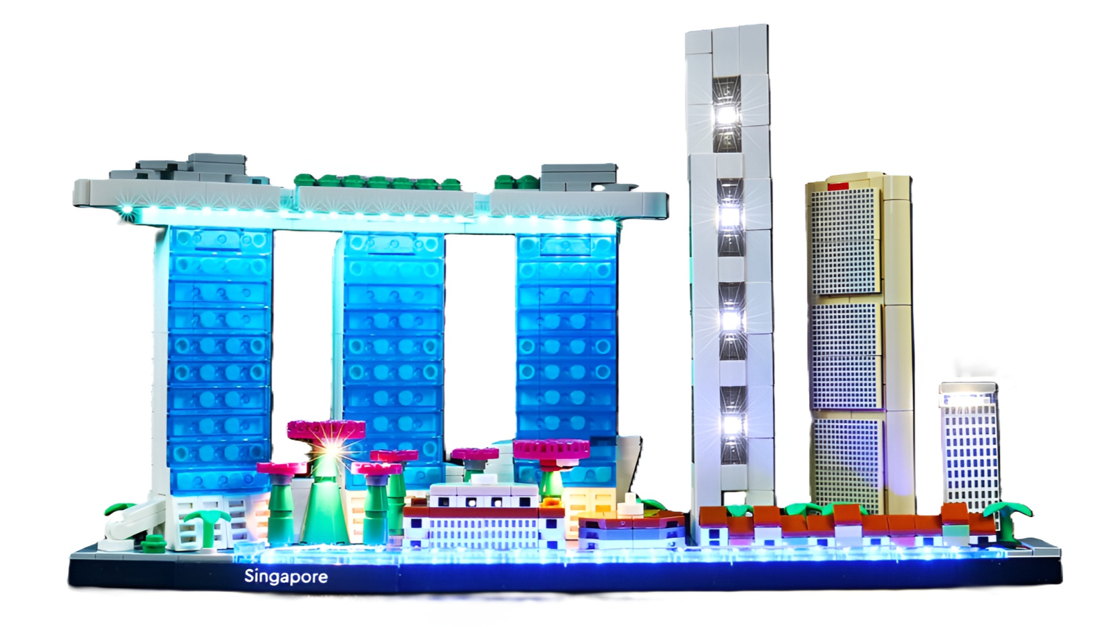 Brick Shine Light Kit for Lego Architecture Singapore 21057 Classic Version