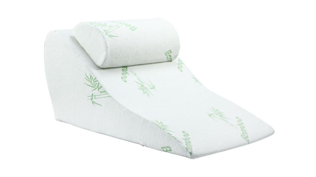 Luxdream 2 Piece Foam Wedge Pillow and Headrest with Breathable Bamboo Cover
