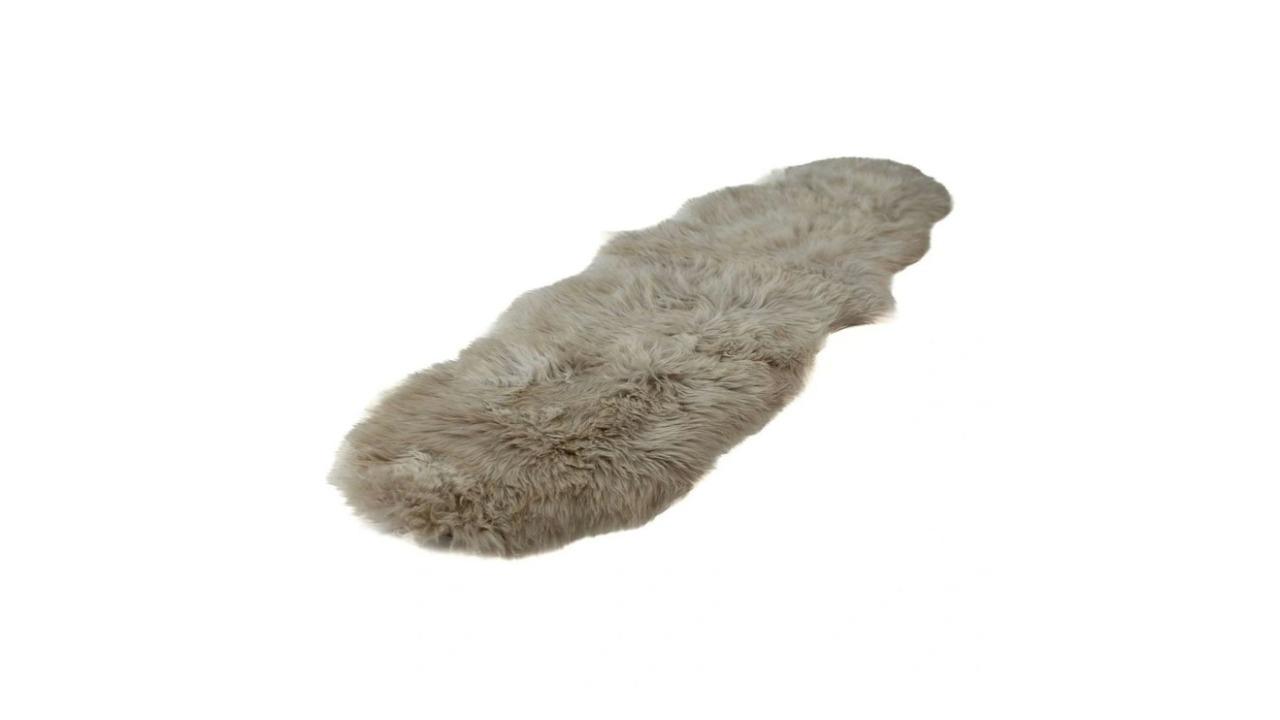 Naturally Sheepskins Double Long Wool Rug - Stone