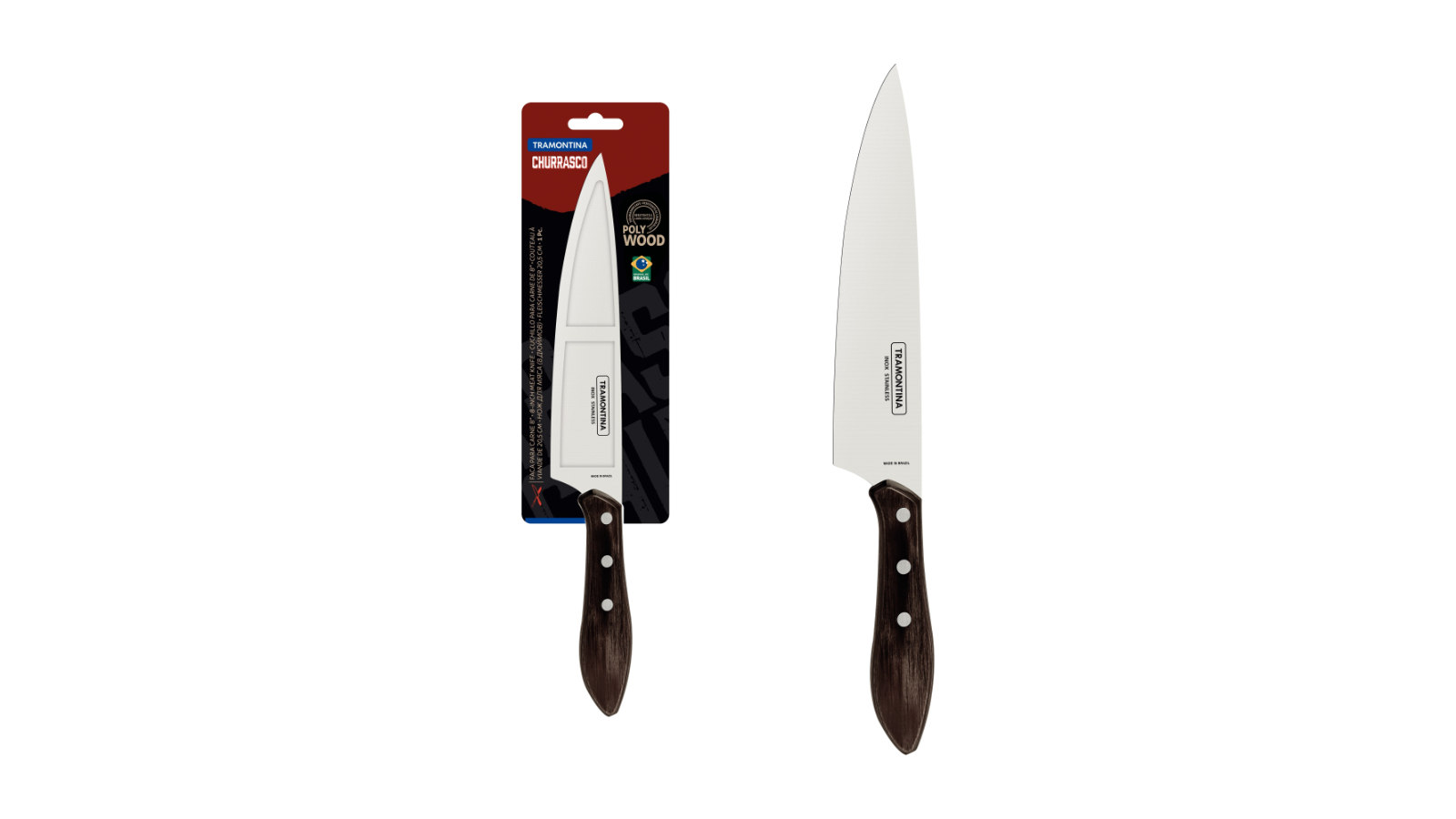Tramontina 8inch Polywood Churrasco Carving Knife