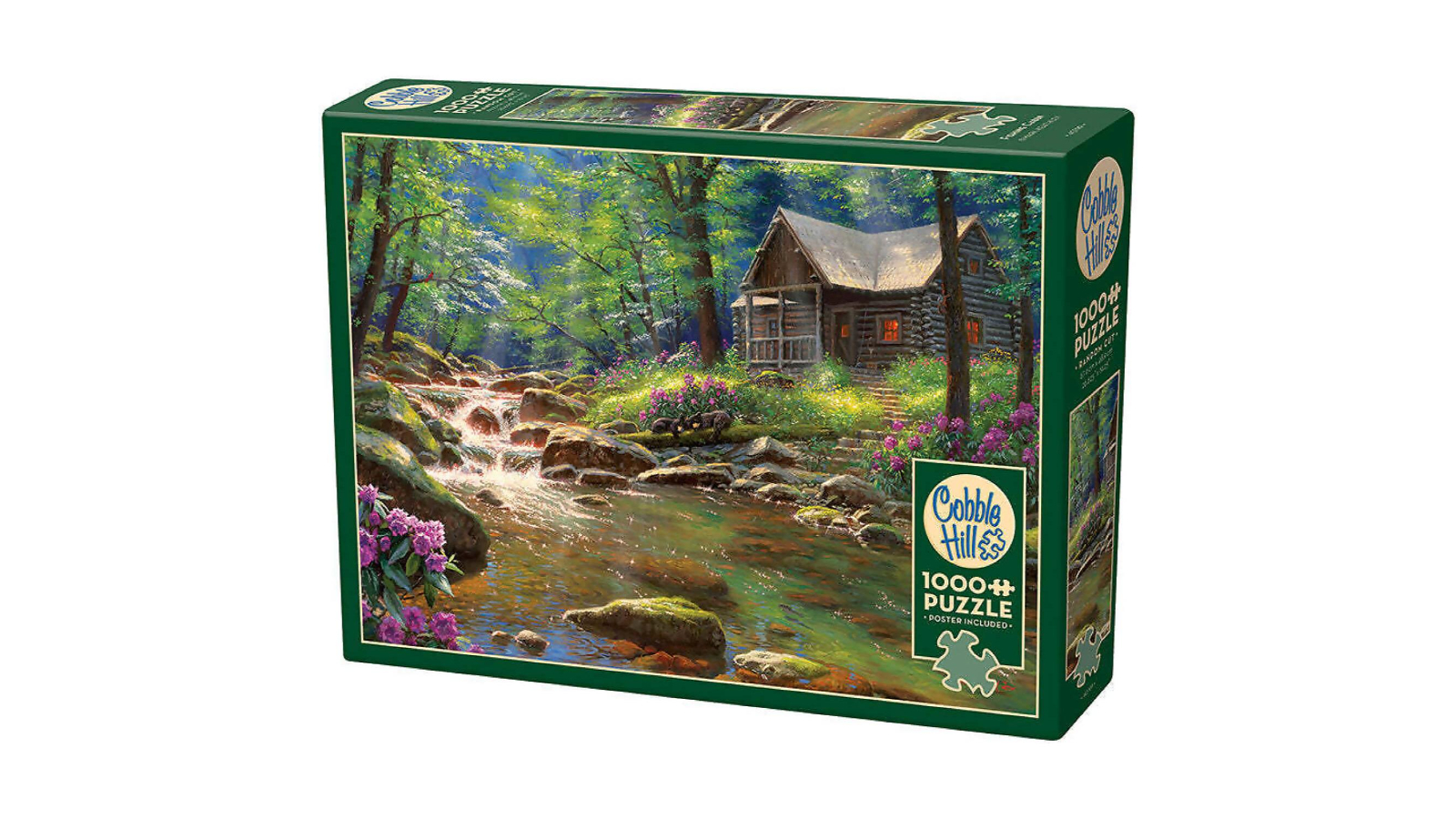 Cobble Hill 1000 Piece Puzzle - Fishing Cabin Landscape (Includes Poster), 27" X 19" - View #11