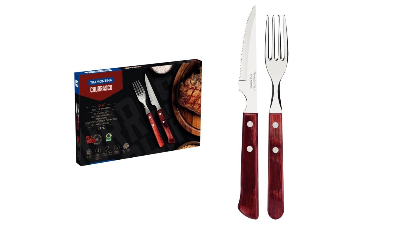 Tramontina 12 Piece Polywood Spanish Steak Set - Red