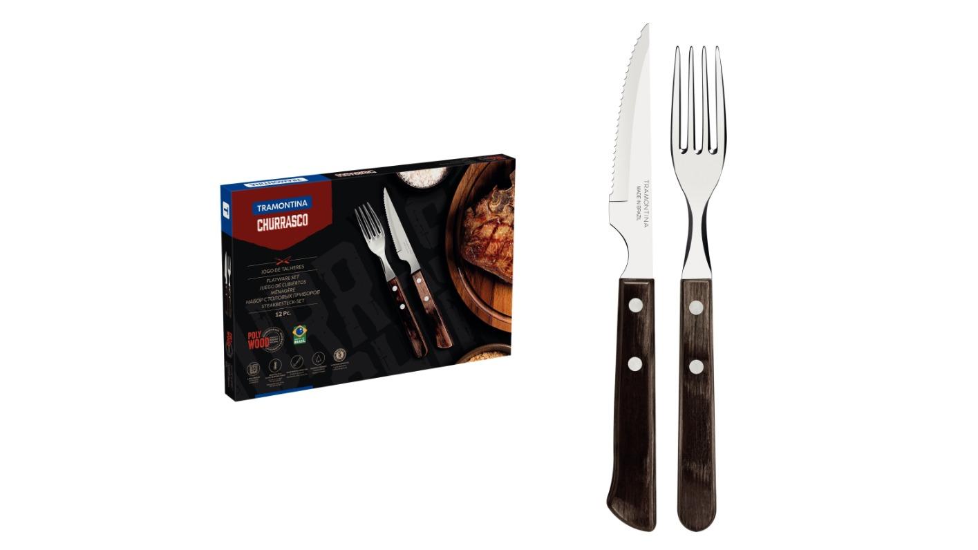 Tramontina 12 Piece Polywood Spanish Steak Set - Brown
