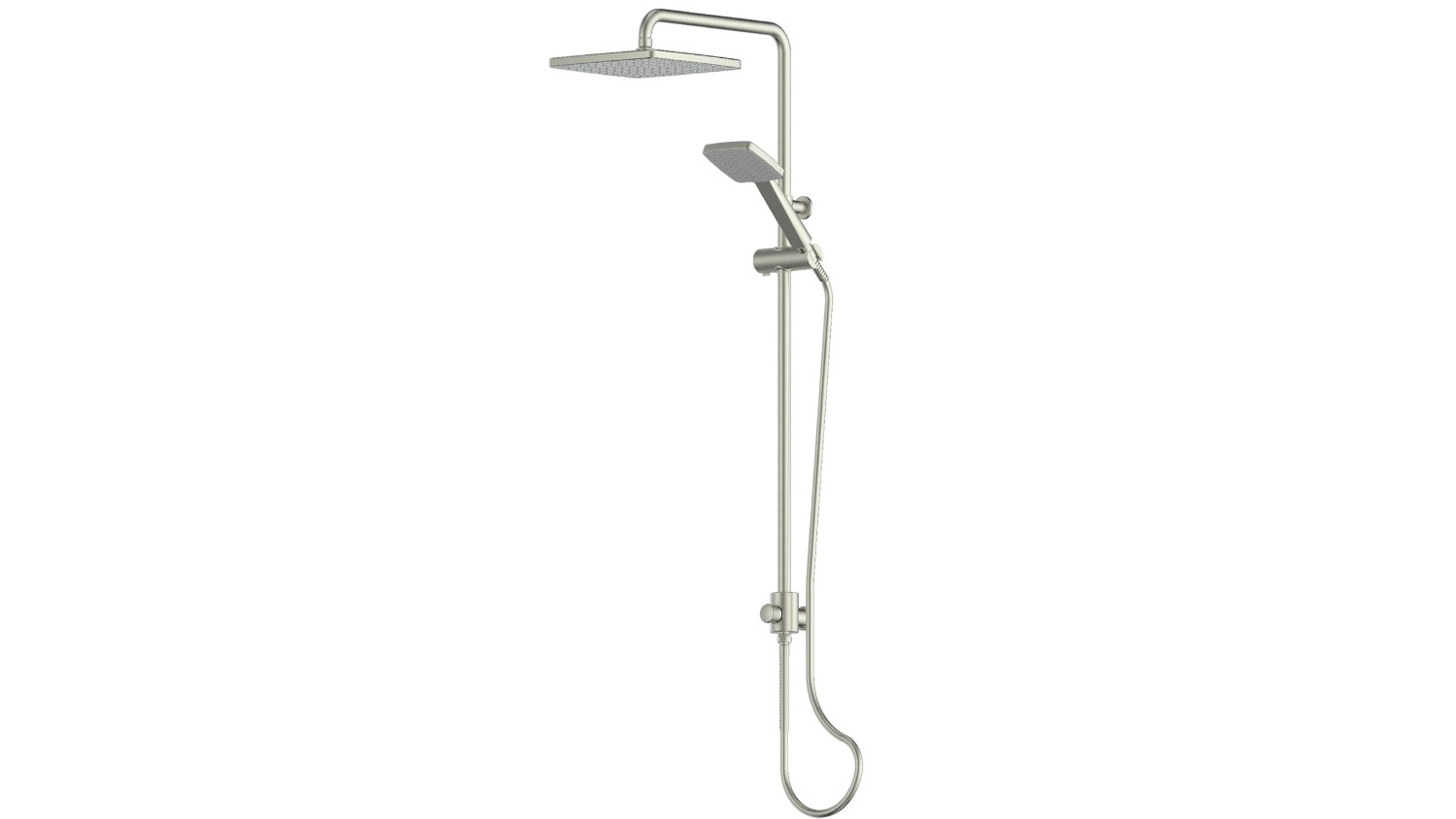 Greens Glide Syntra RainBoost Twin Rail Shower - Brushed Nickel