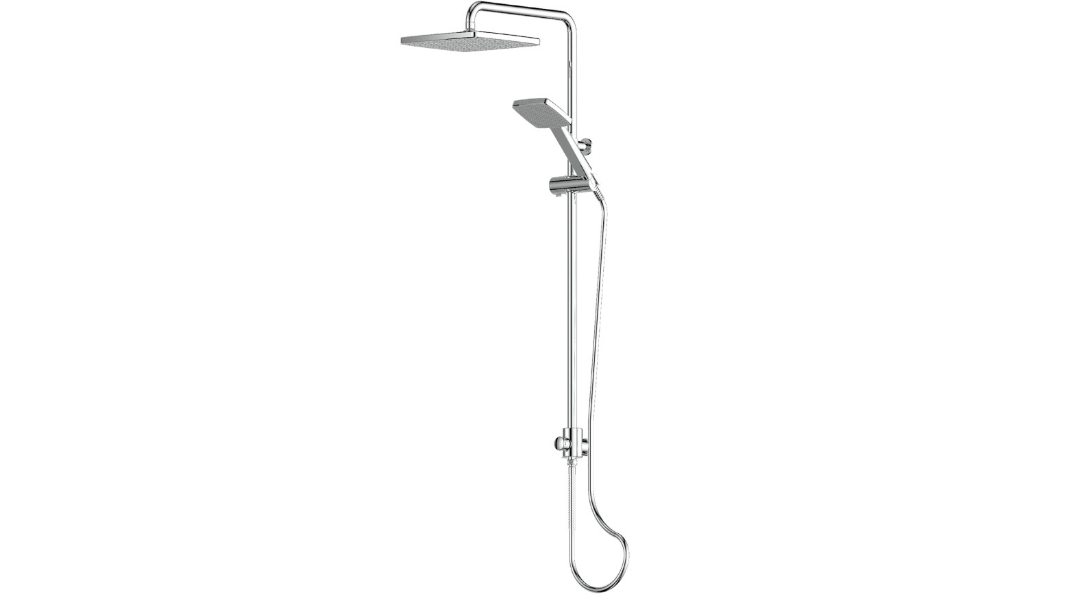 Greens Glide Syntra RainBoost Twin Rail Shower - Chrome
