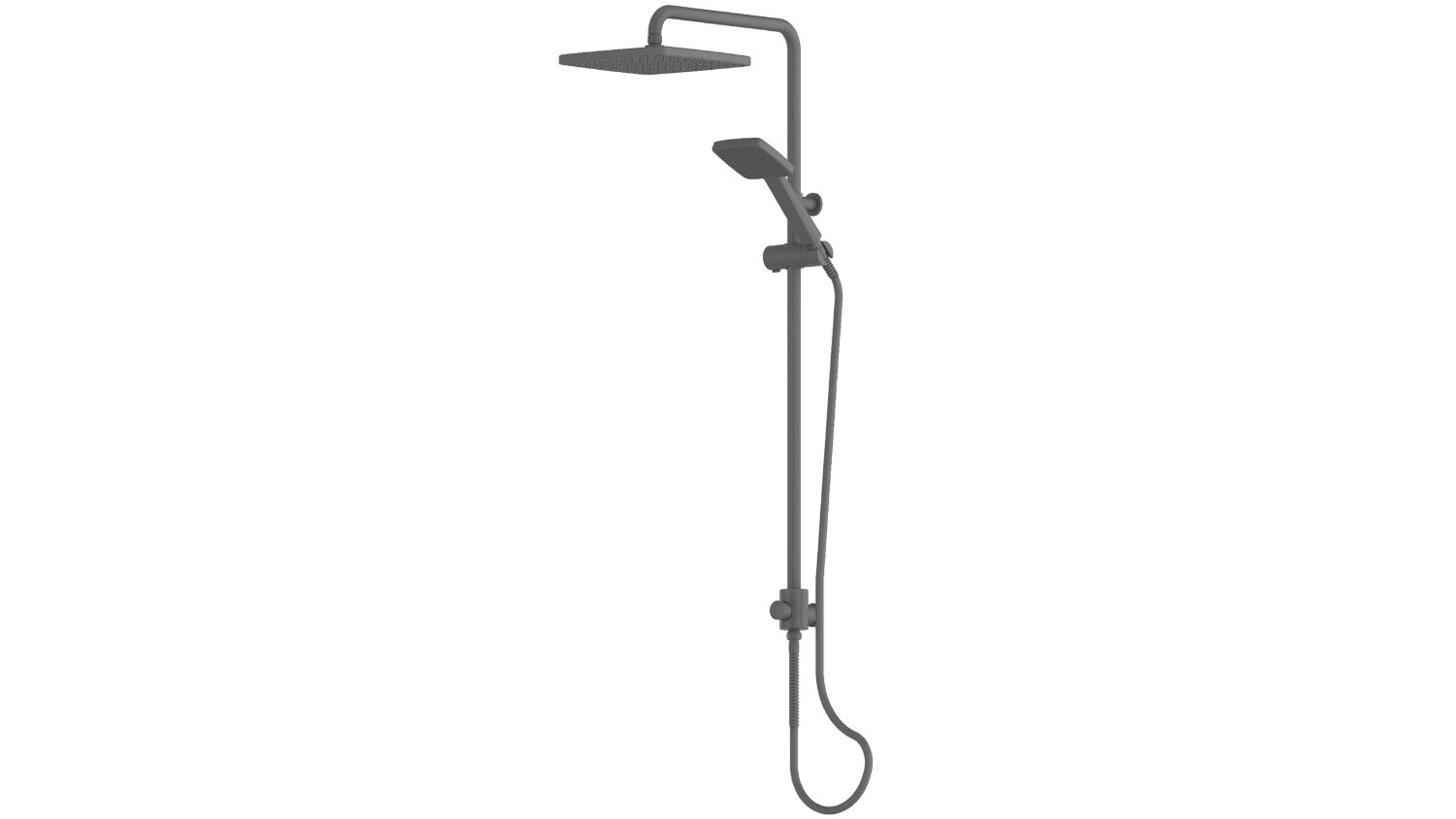 Greens Glide Syntra RainBoost Twin Rail Shower - Gunmetal