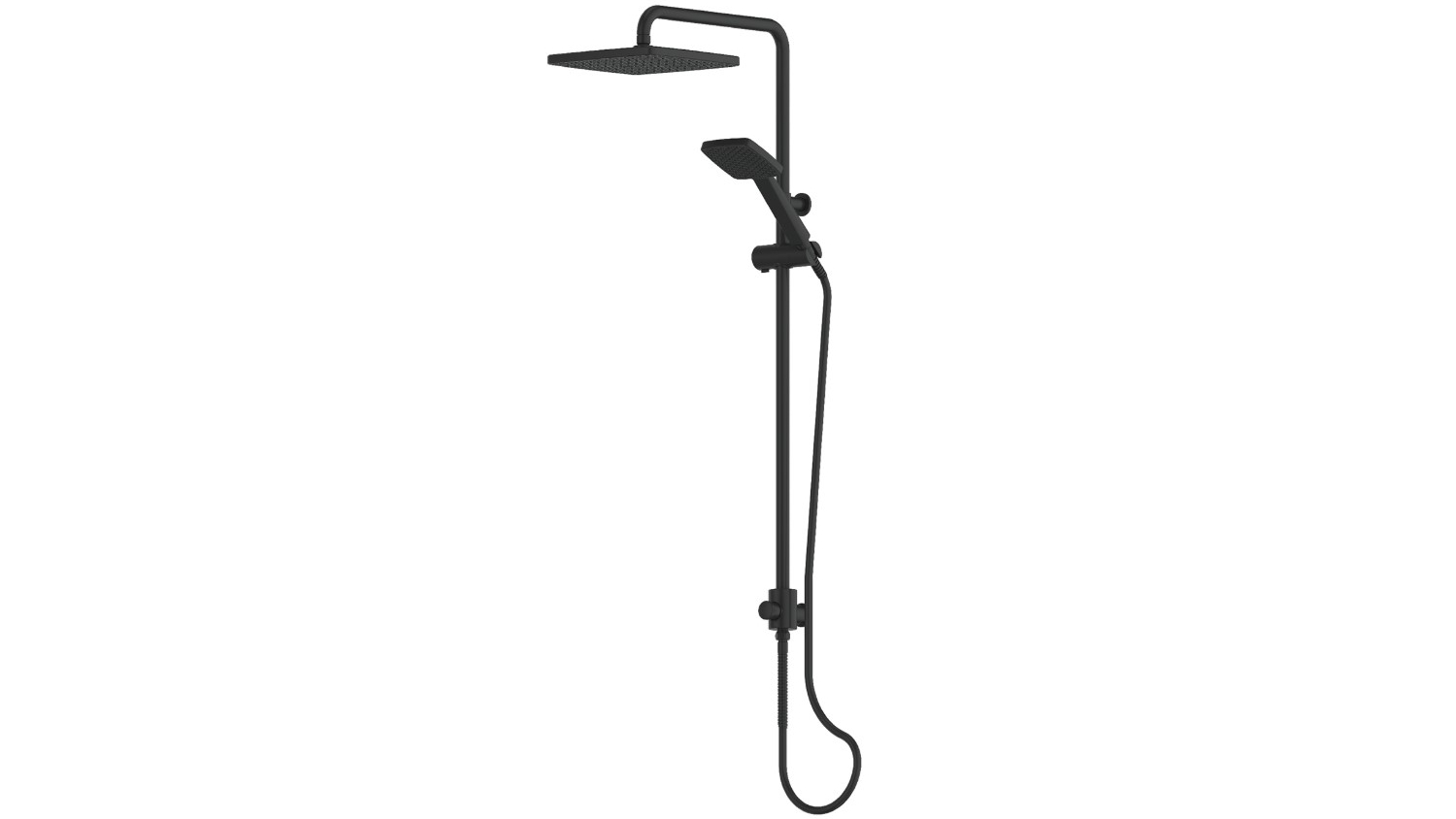 Greens Glide Syntra RainBoost Twin Rail Shower - Matte Black