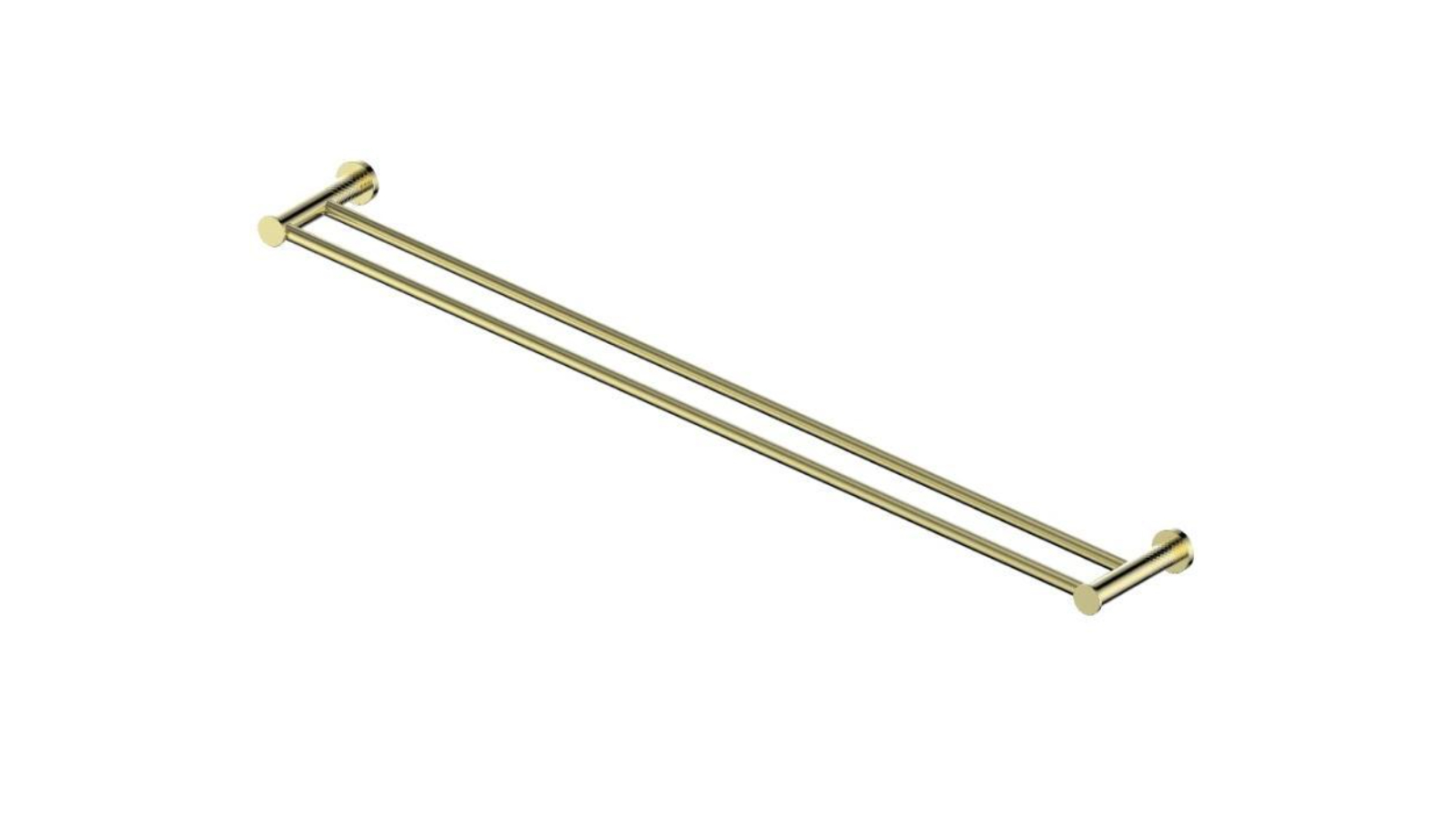 Greens Reflect Double Towel Rail - Brushed Brass
