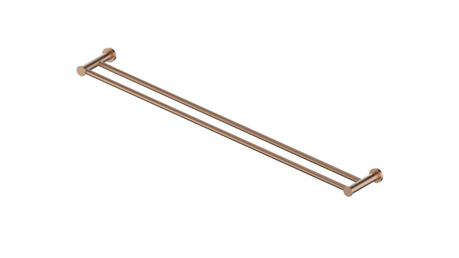 Greens Reflect Double Towel Rail - Brushed Copper