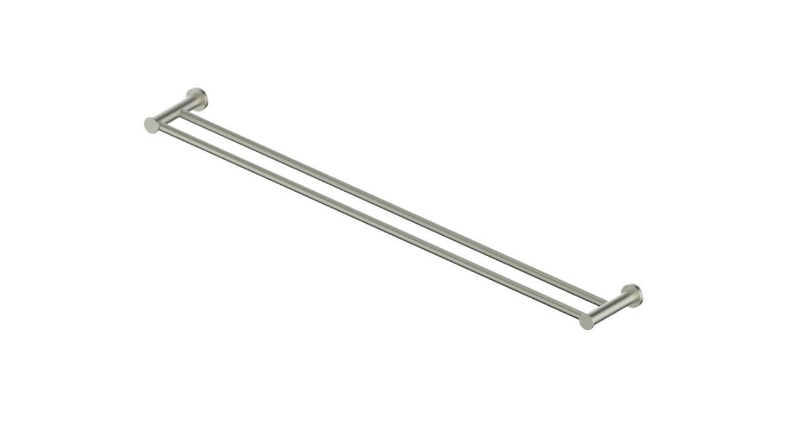 Greens Reflect Double Towel Rail - Brushed Nickel