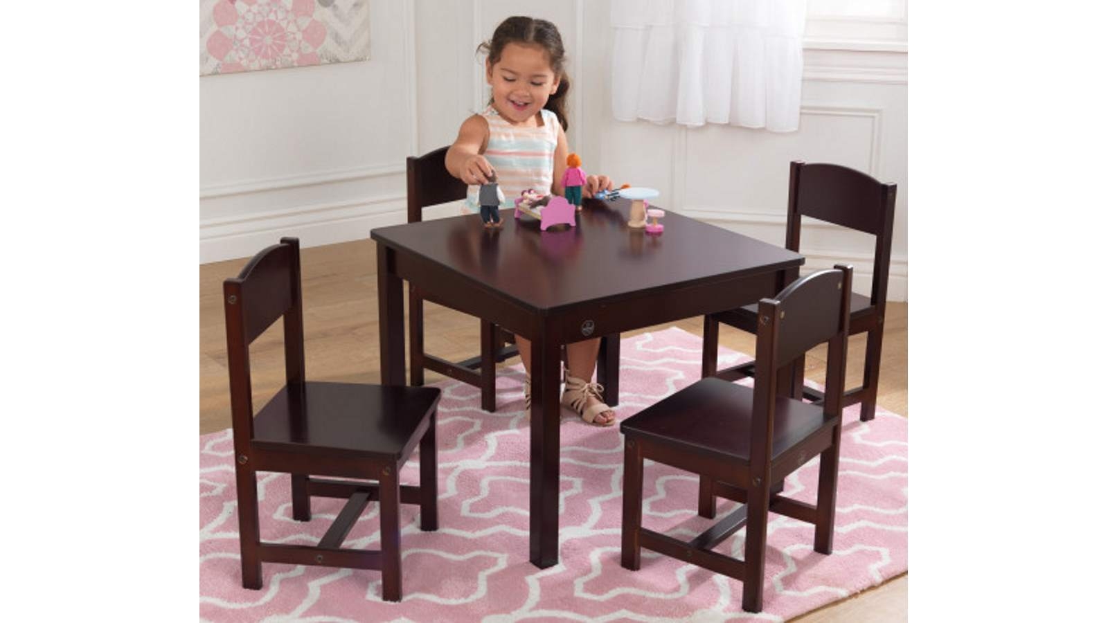 Kidkraft Farmhouse Table and 4 Chair Set Espresso Harvey Norman