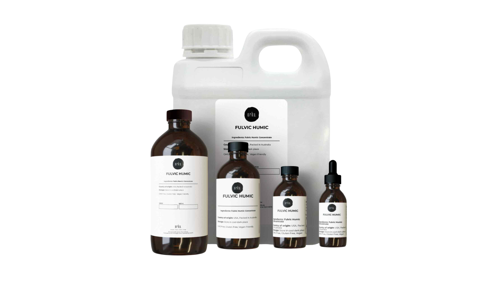 Orku Organic Fulvic Humic Concentrate Liquid Dropper Bottle