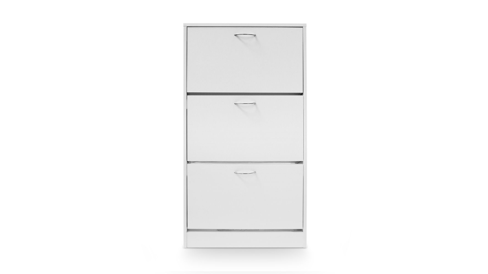 Modern 3-Drawer Shoe Cabinet - White