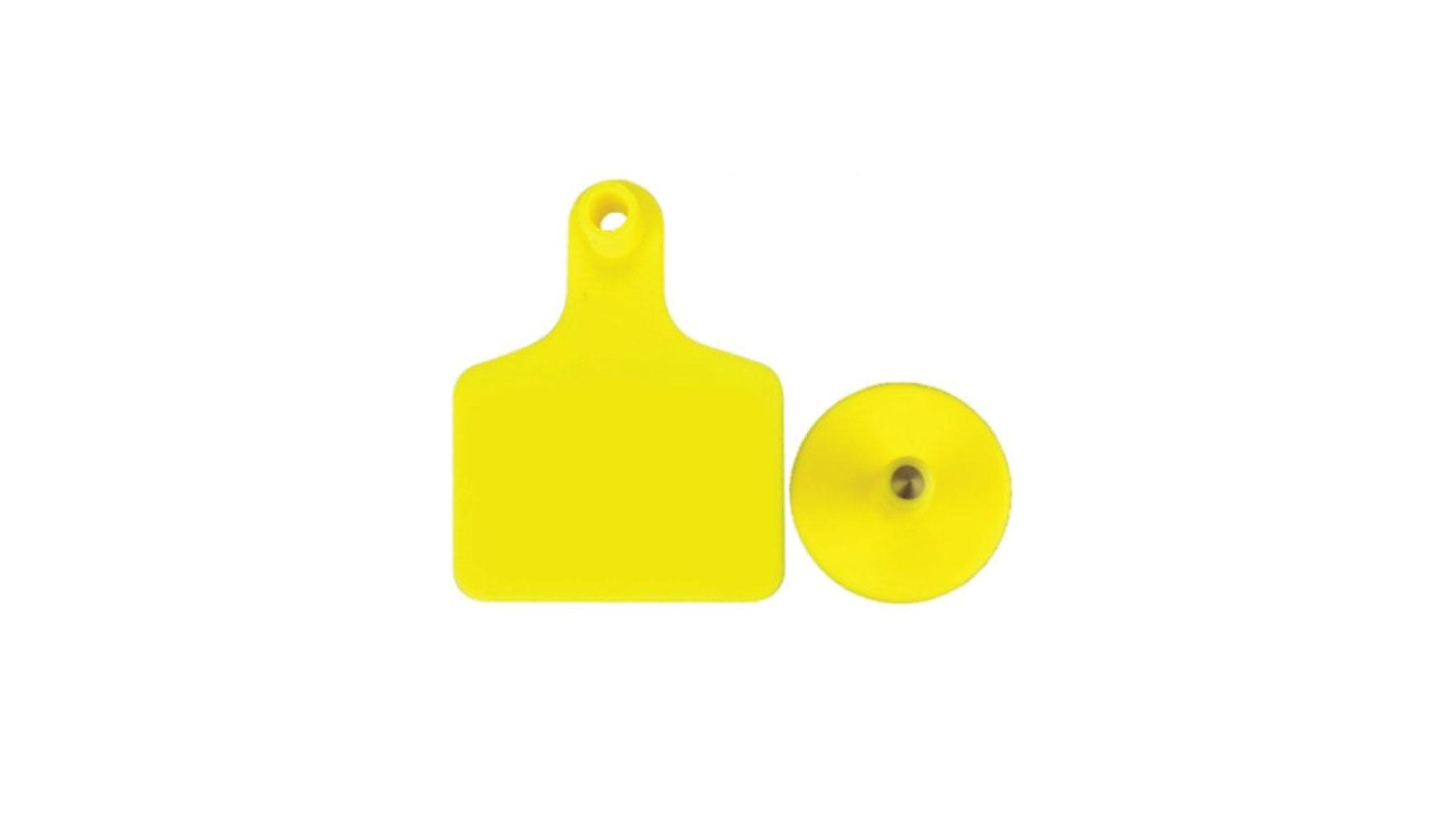 Rooster Farms 100 Piece Yellow Cattle Ear Tag - 5 x 4cm