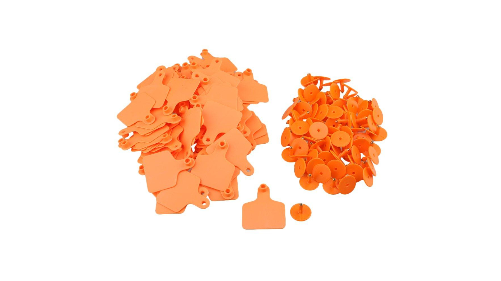 Rooster Farms 100 Piece Orange Cattle Ear Tag - 6 x 7cm