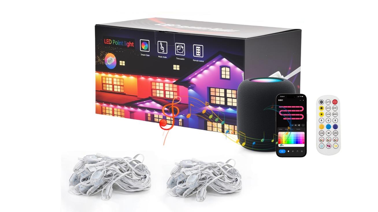 Advwin Smart Outdoor String Light with Remote, APP, Music/Voice, Control Box, Timer and DIY Function
