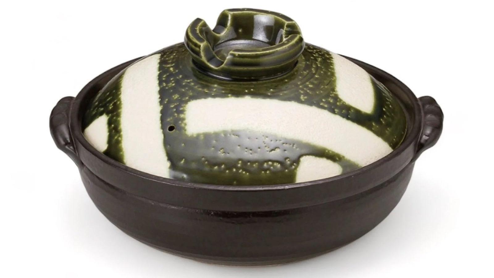 Wistos Oribe Koushi Japanese Donabe Green/White Clay Pot - 28.5cm