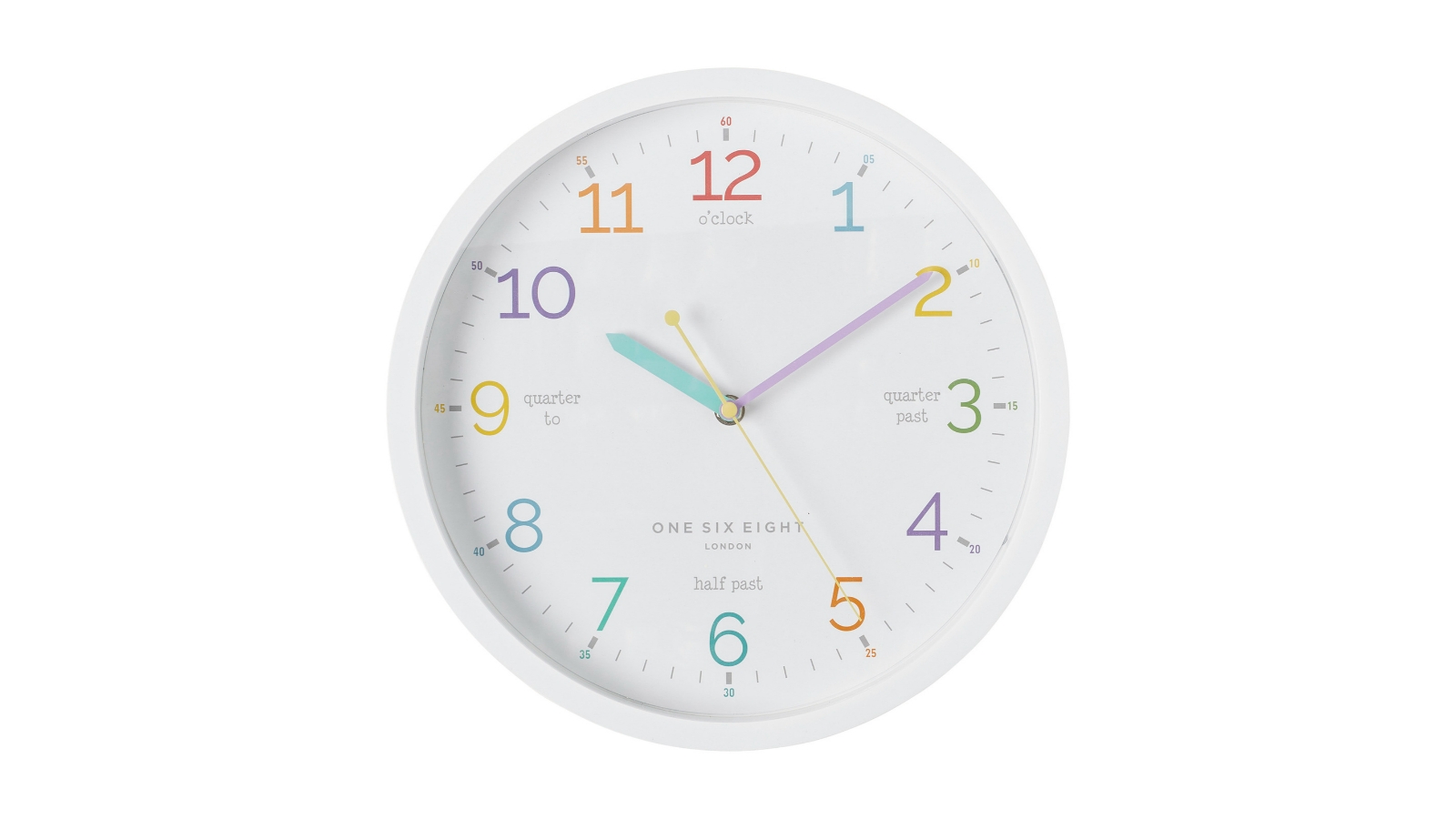 One Six Eight London  Learn The Time 30cm Silent Wall Clock