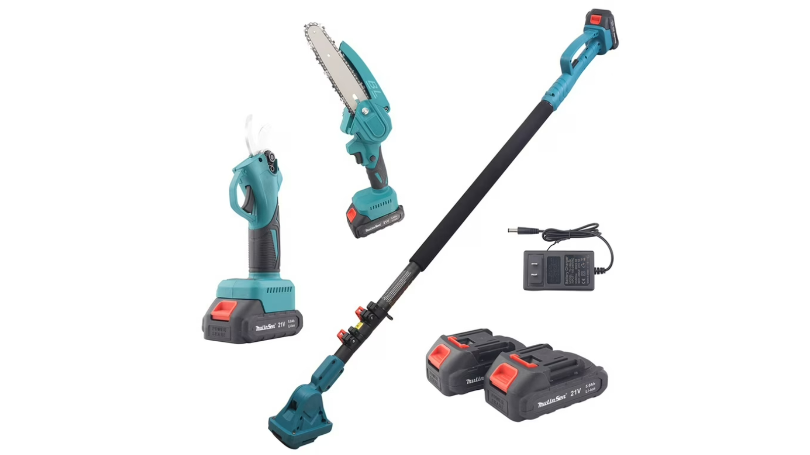Advwin 2-in-1 Cordless Electric Pole Saw with 2-Batteries