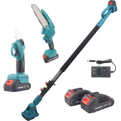 Advwin 2-in-1 Cordless Electric Pole Saw with 2-Batteries