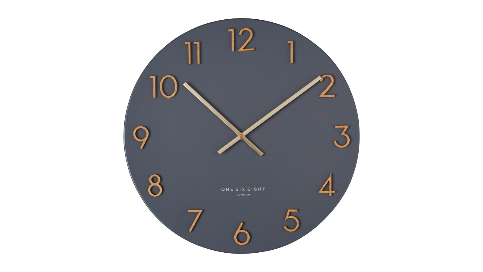 One Six Eight London Katelyn 40cm Metal Wall Clock - Charcoal Grey