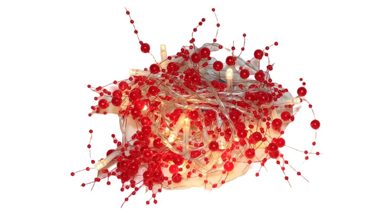 TM  20 LED Red Pearl Chain String Light