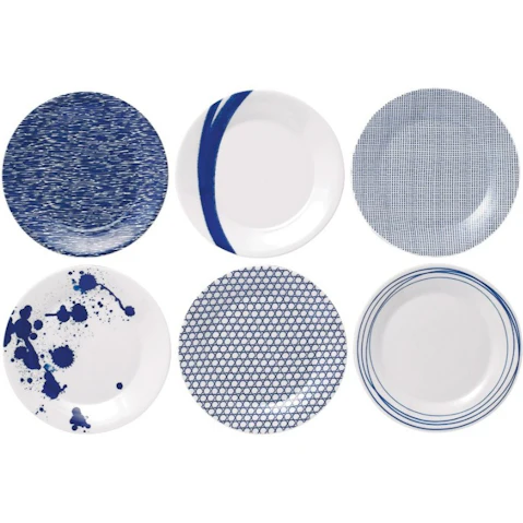 Royal Doulton 1815 Set of 6 Pacific 24cm Plate - Blue