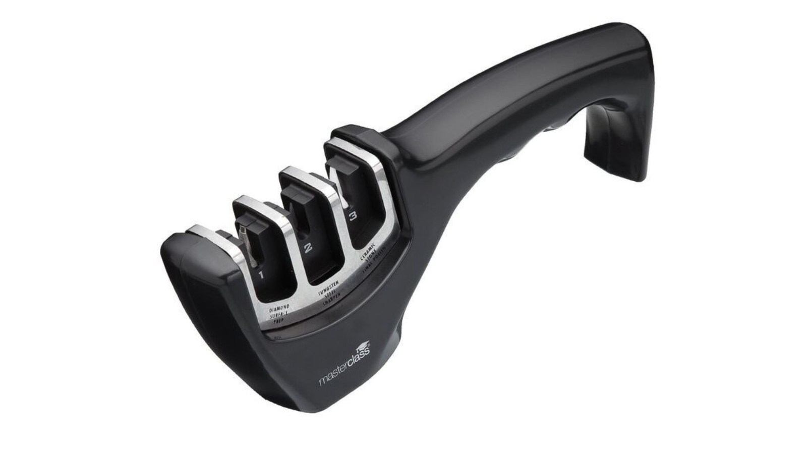 MasterCraft High Quality and Durable 3 Stage Knife Sharpener - Black/Silver