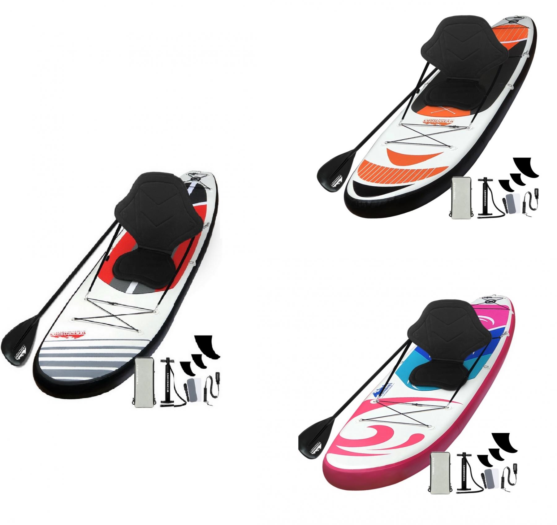 Weisshorn 11ft Inflatable Stand Up Surfboard with Kayak Paddleboard 