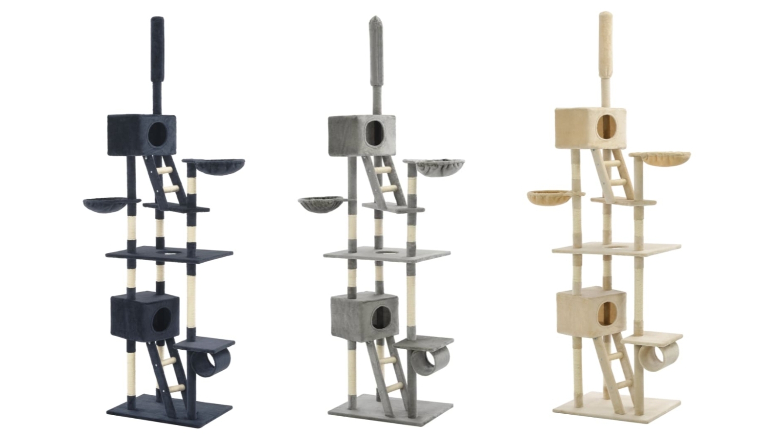 vidaXL 230-260cm Cat Tree with Sisal Scratching Posts