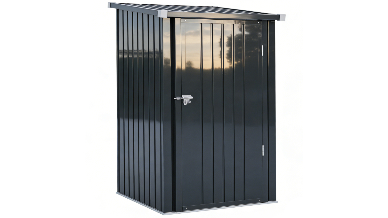 Adwin Galvanised Steel Garden Storage Shed with Lockable Door