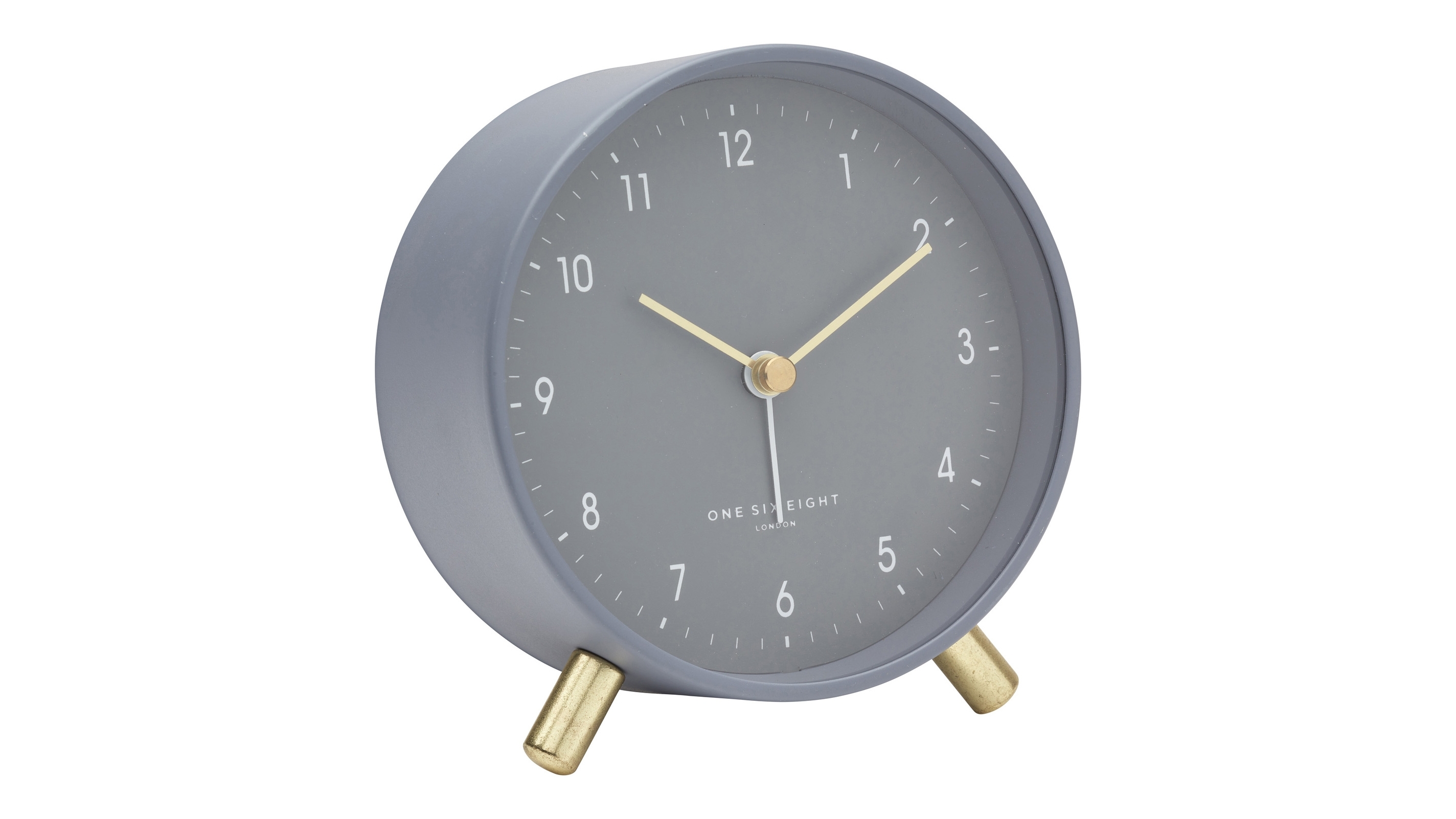 One Six Eight London Noah Silent Alarm Clock - Charcoal Grey