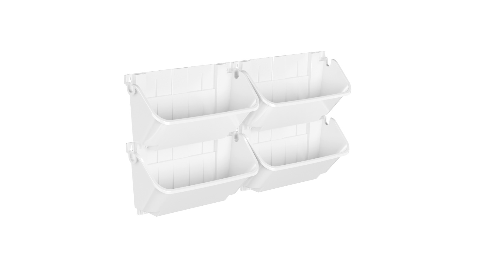 Advwin 4 Pot Wall Mounted Vertical Planter - White