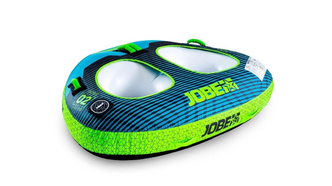 Jobe Double Trouble 2 Person Inflatable Lime Green/Aqua Blue Towable Ski Tube