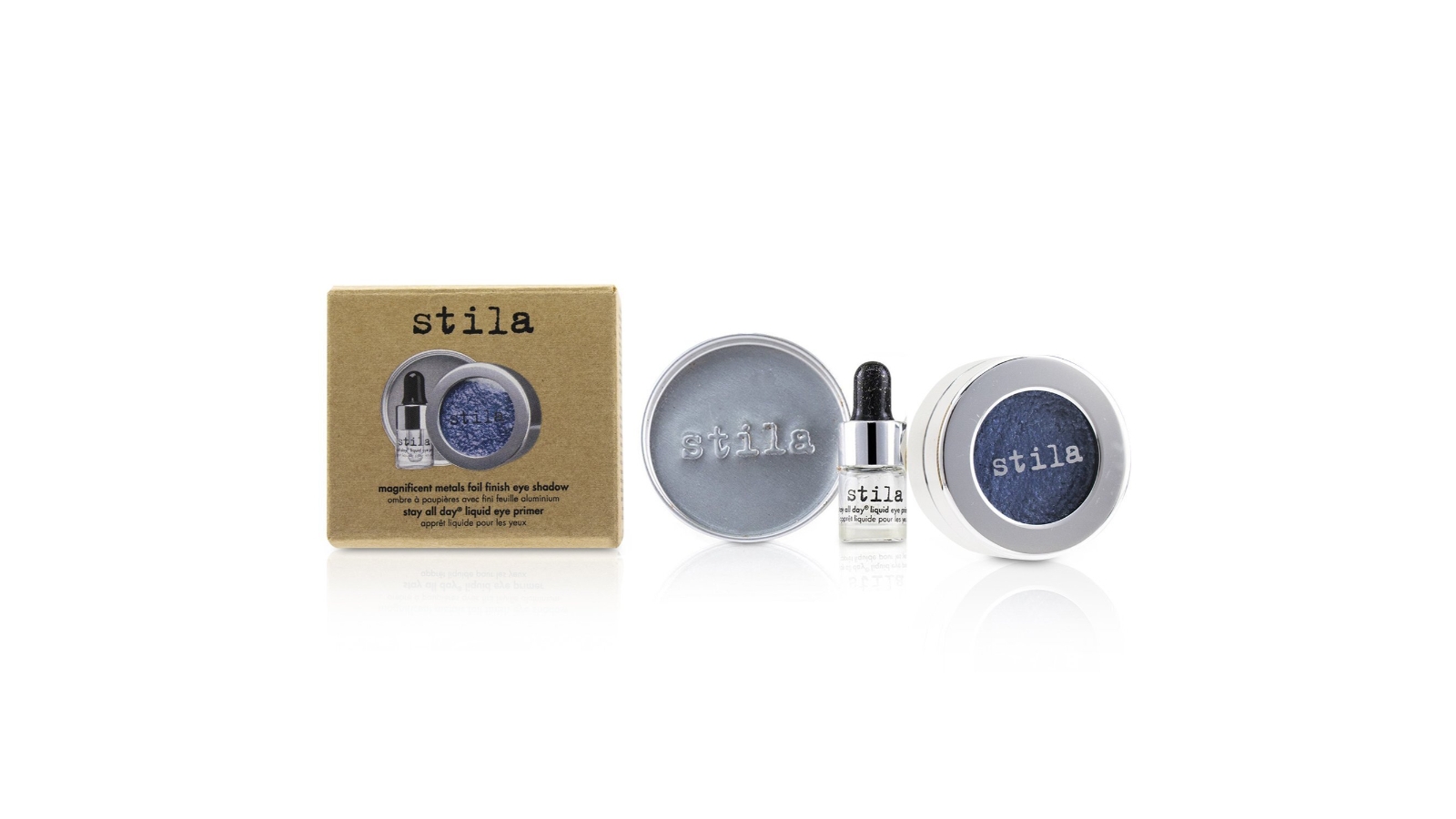 Stila Magnificent Metals Foil Finish Eye Shadow With Mini Stay All Day Liquid Eye Primer - Metallic Cobalt - 2 Piece