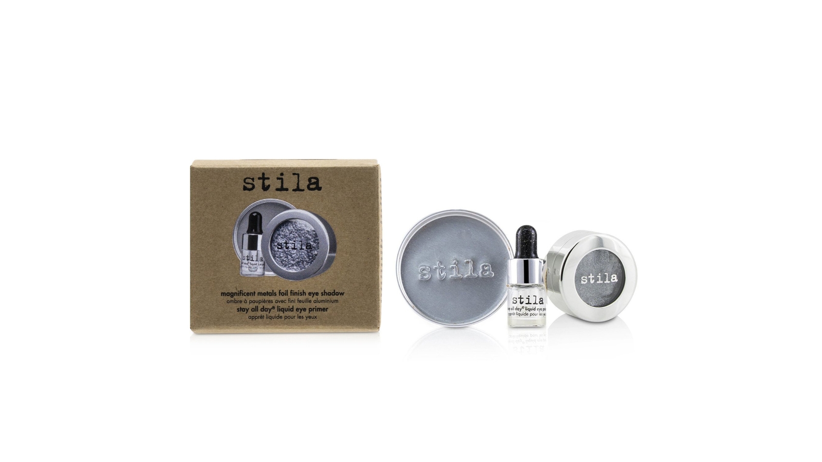 Stila Magnificent Metals Foil Finish Eye Shadow With Mini Stay All Day Liquid Eye Primer - Titanium - 2 Piece