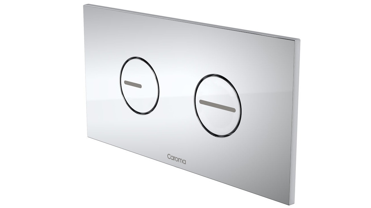 Caroma Invisi Series II Round Dual Flush Plate & Button - Chrome