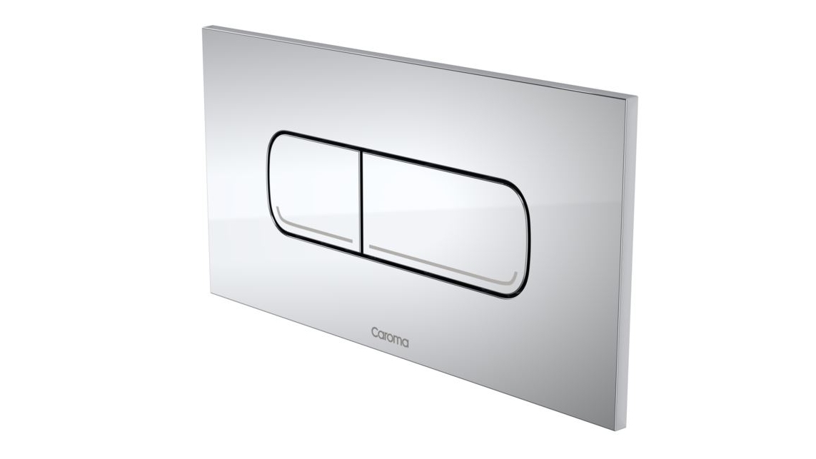 Caroma Invisi Oval Dual Flush Plate - Chrome