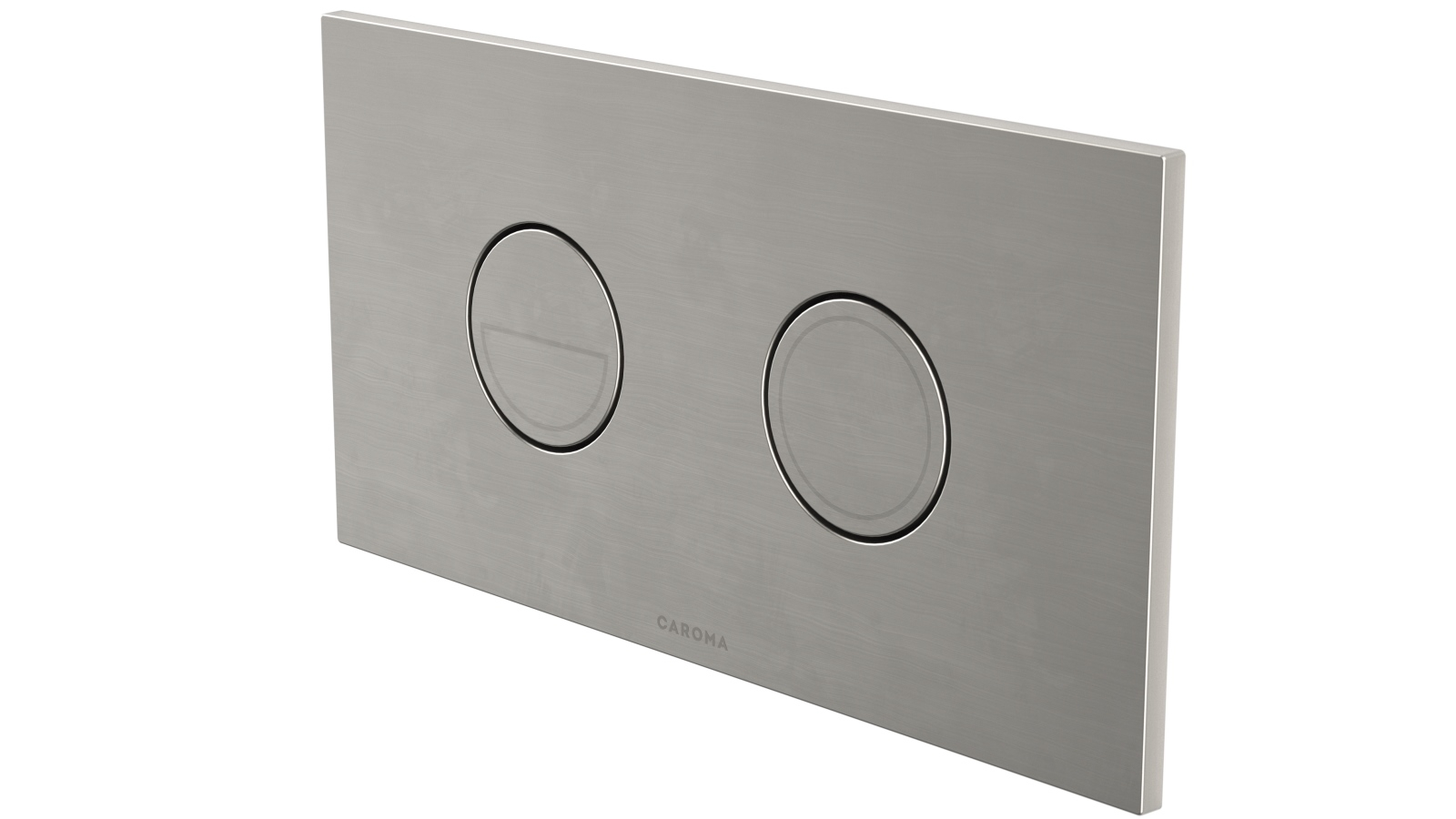 Caroma Invisi Series II Round Dual Flush Plate - Brushed Nickel