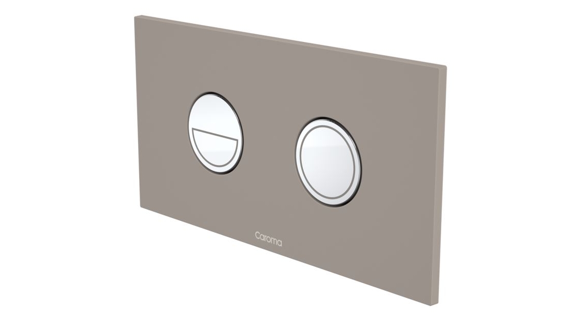 Caroma Invisi Round Dual Flush Plate - Mid Grey