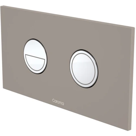 Caroma Invisi Round Dual Flush Plate - Mid Grey