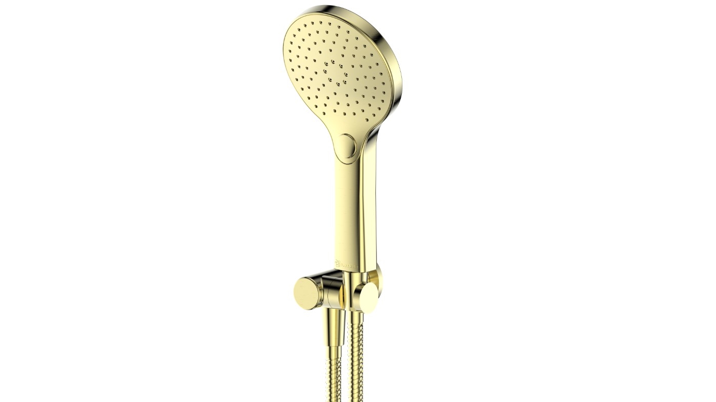 Greens Ashmore BubbleJET Hand Shower with Bracket - Brushed Brass