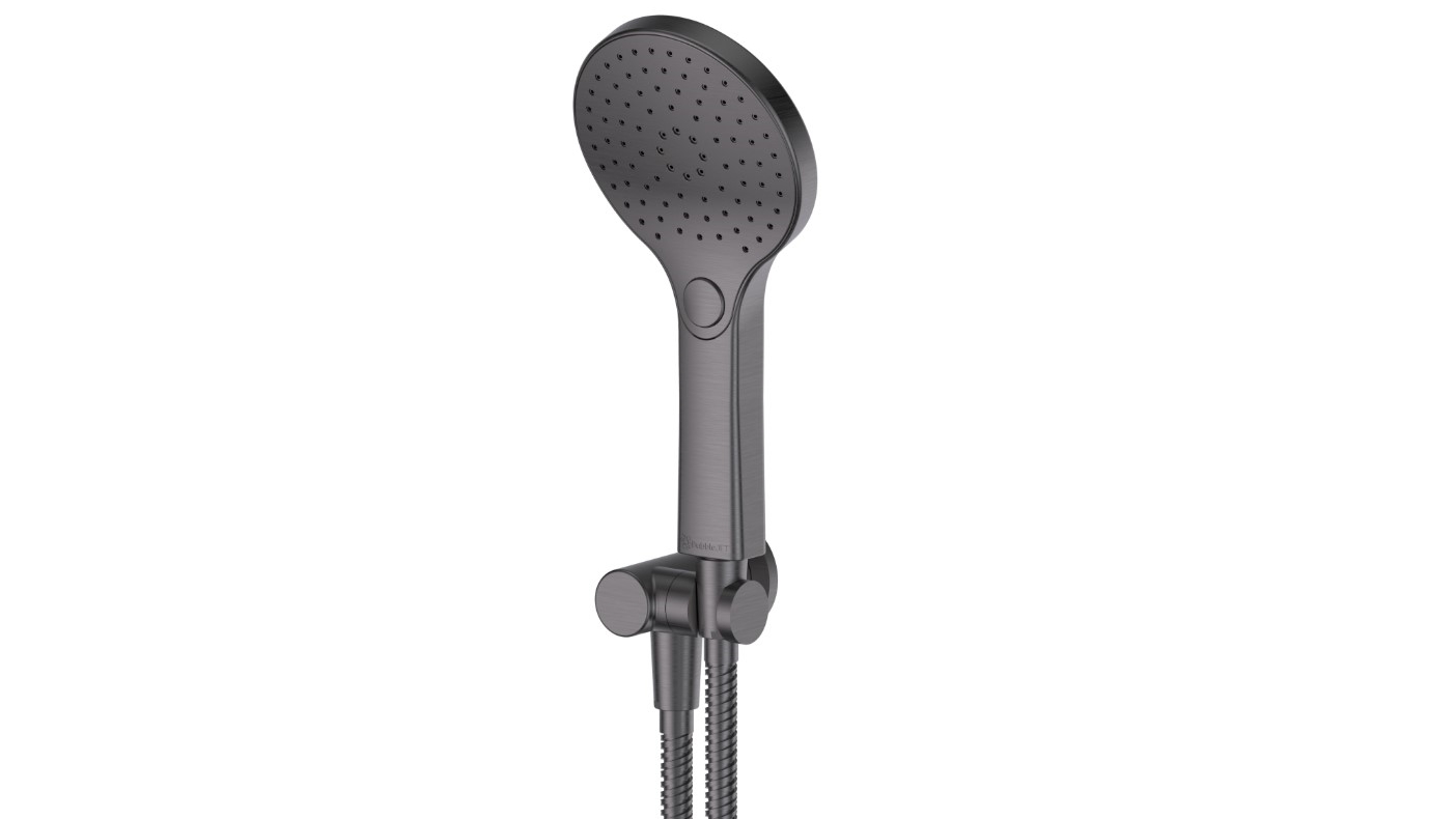 Greens Ashmore BubbleJET Hand Shower with Bracket - Gunmetal