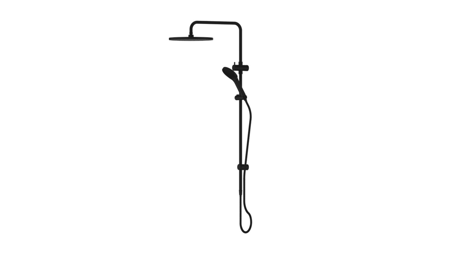 Greens Ashmore Twin Rail Shower - Matte Black